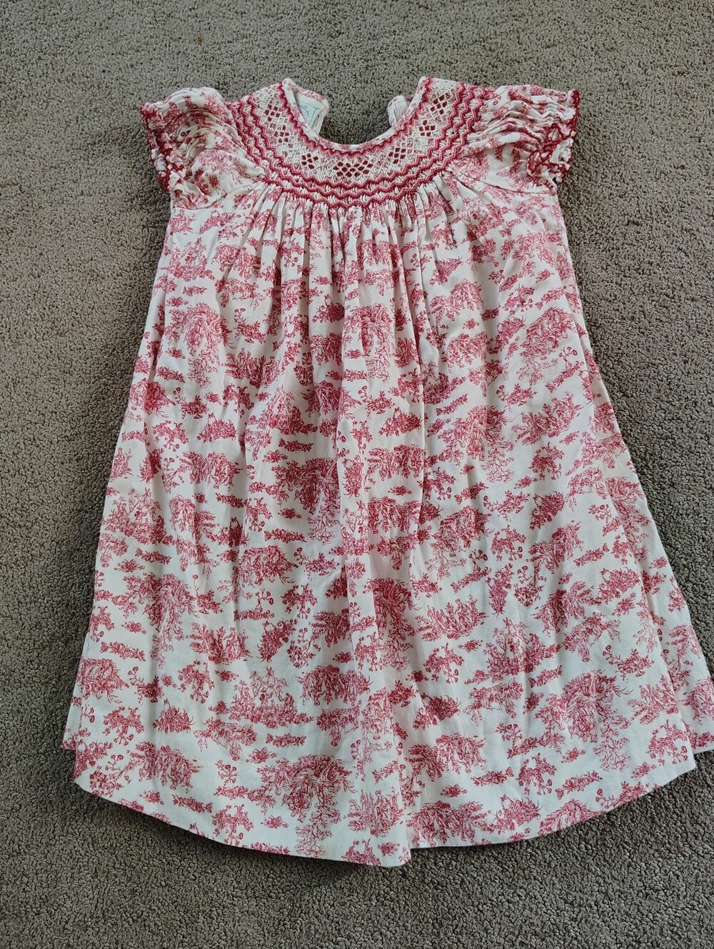 Toddler Girls Smocked French Toile Dress